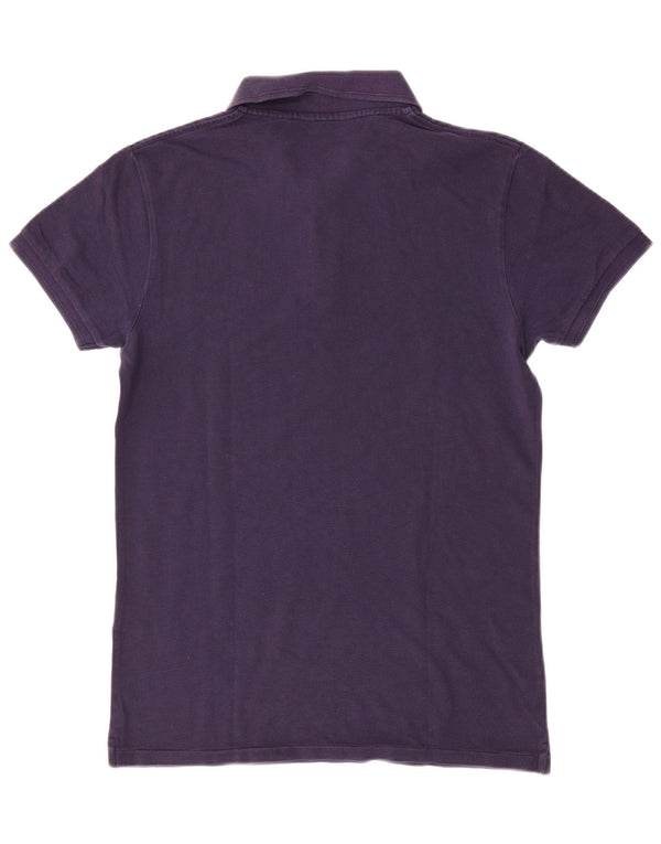 Camisa polo masculina Scotch & Soda pequena de algodão azul marinho