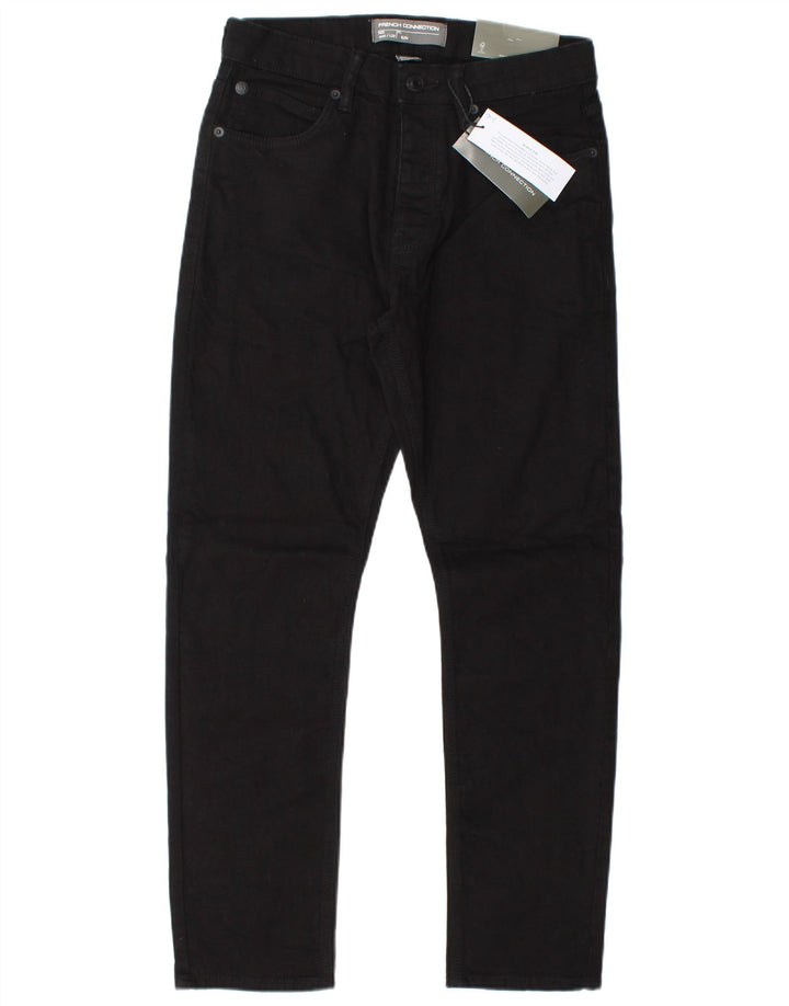 French Connection Masculino Slim Jeans W30 L30 Algodão Preto
