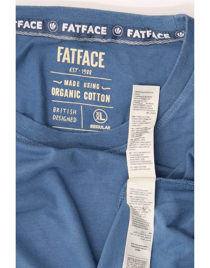 Camiseta masculina Fat Face Top 2XL algodão azul