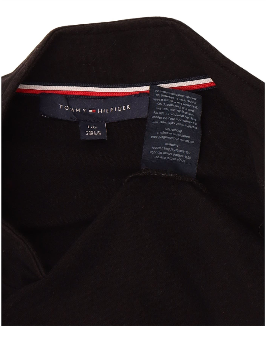 Cardigan feminino Tommy Hilfiger UK 16 grande algodão preto