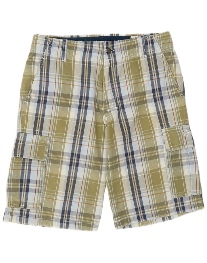 Shorts cargo masculino Sundek W32 médio cáqui xadrez algodão
