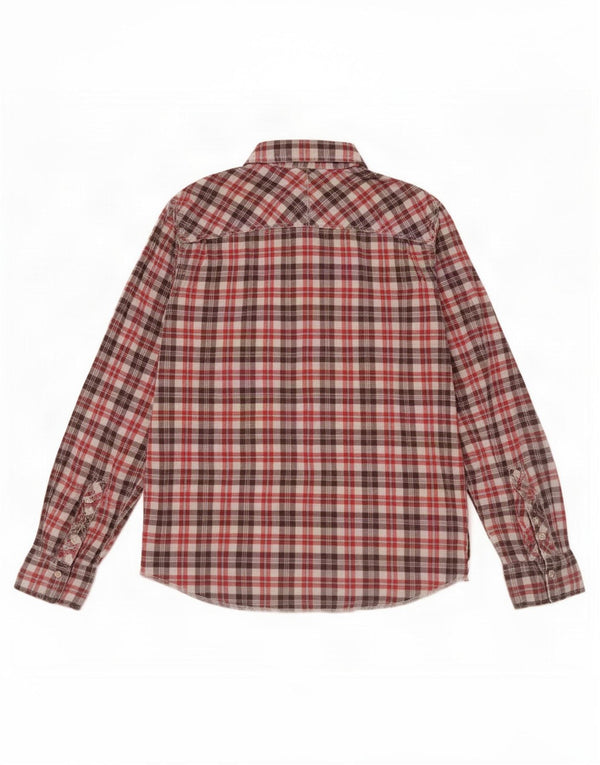 Camisa masculina de flanela Tommy Hilfiger grande algodão xadrez vermelho