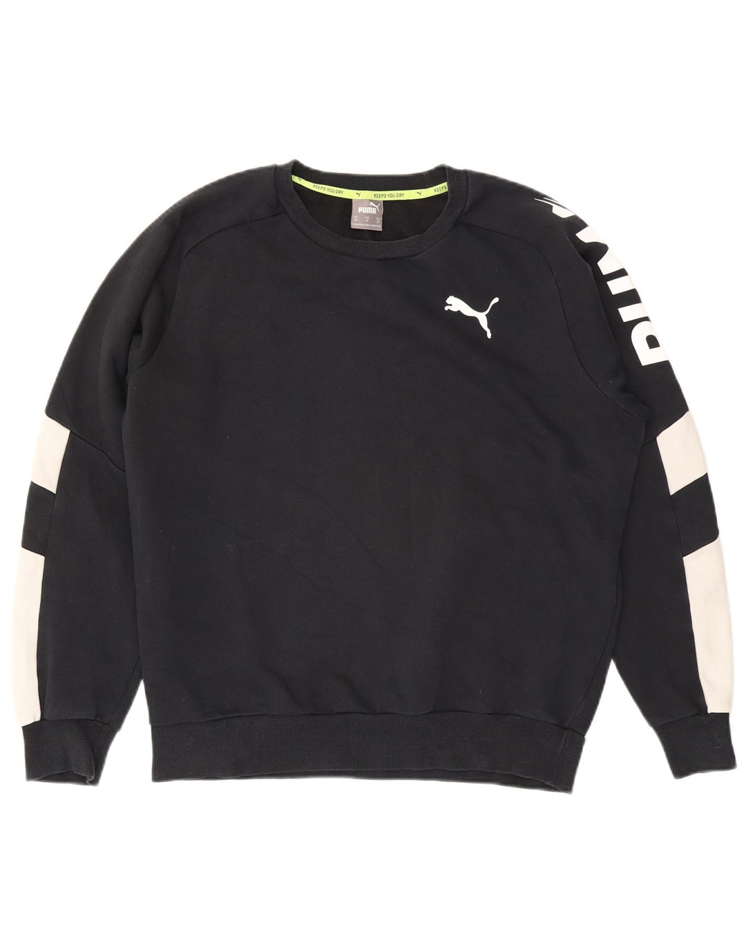 Puma masculino gráfico moletom jumper médio preto colorblock
