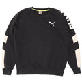 Puma masculino gráfico moletom jumper médio preto colorblock