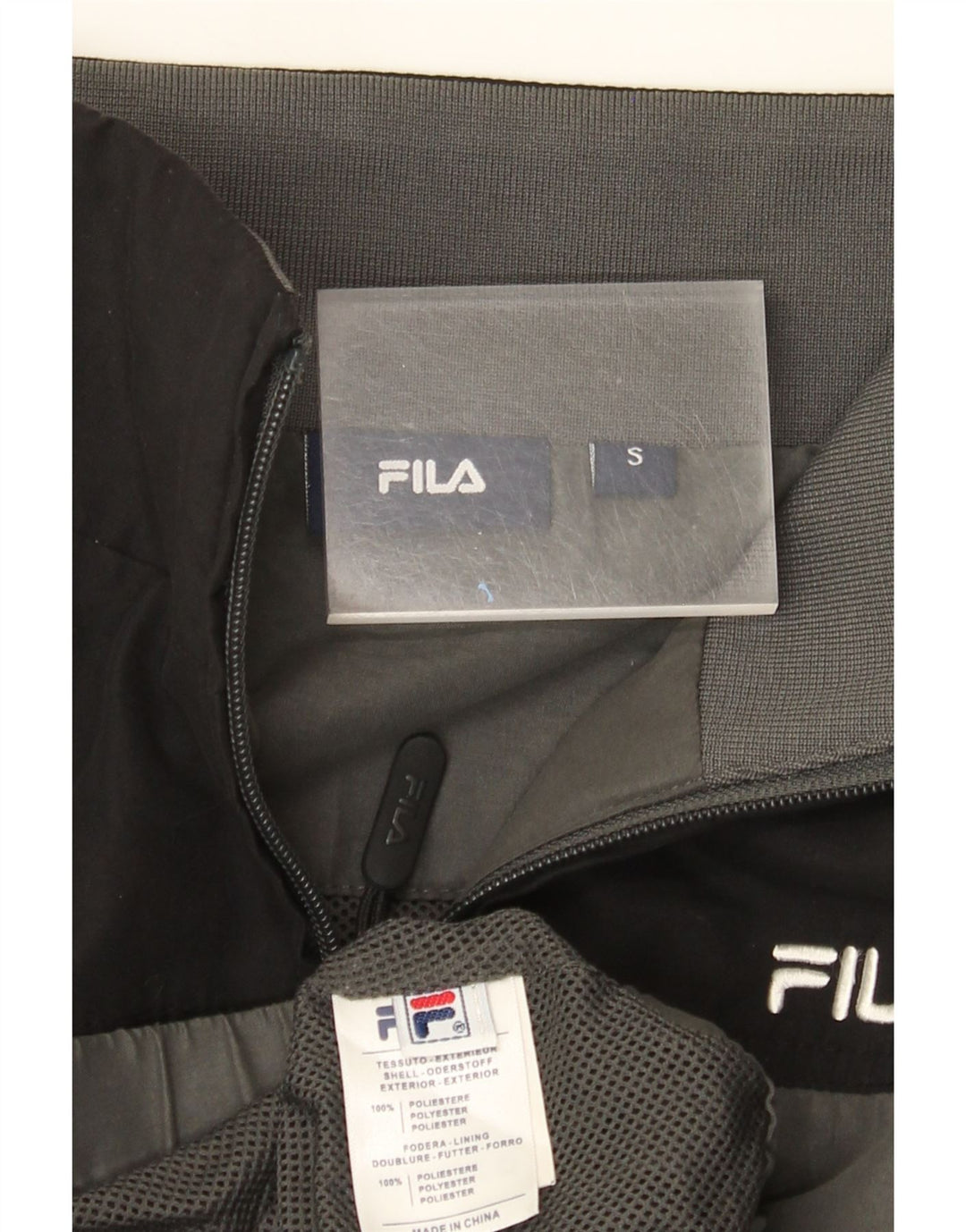 Fila Mens Tracksuit Top Jacket Pequeno Poliéster Colourblock Cinza