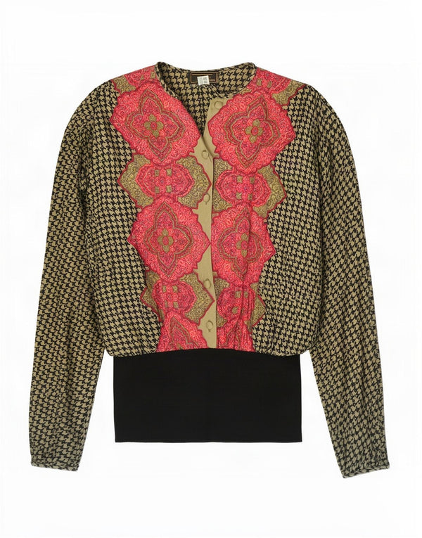 Blusa feminina Gibi UK 10 pequena seda floral multicolorida