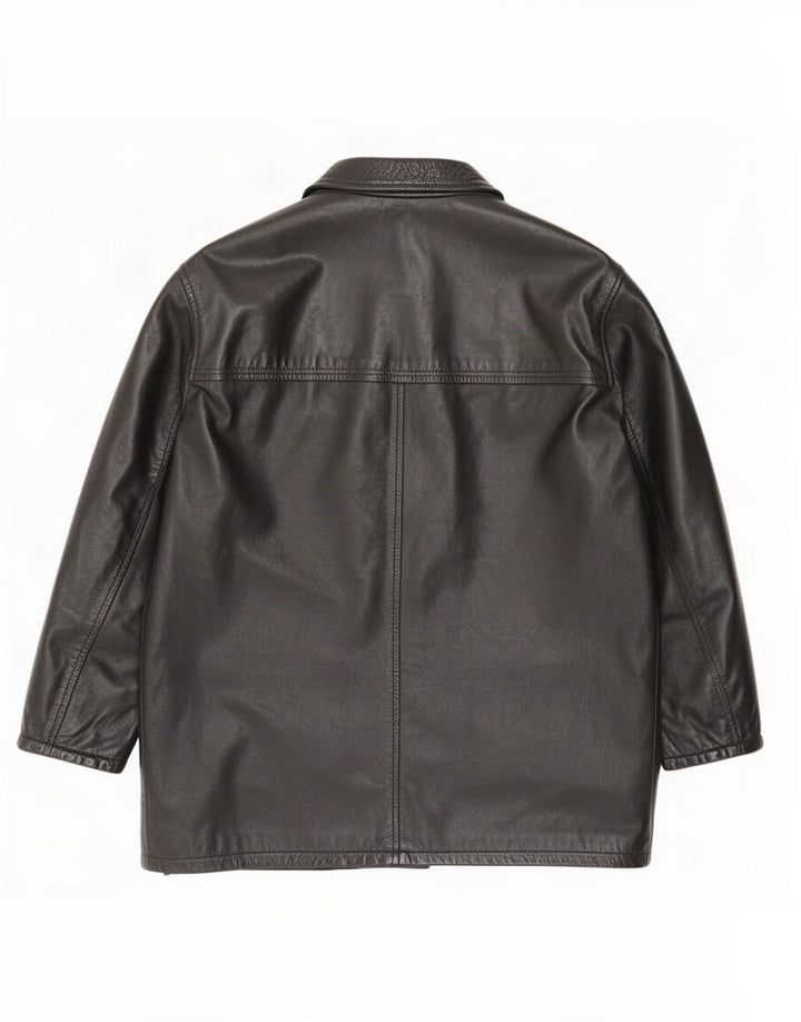 Casaco de couro masculino Settore Reino Unido 42 XL preto