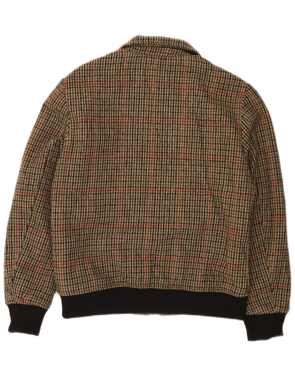 Jaqueta bomber masculina X-FEEL UK 40 grande poliéster marrom houndstooth