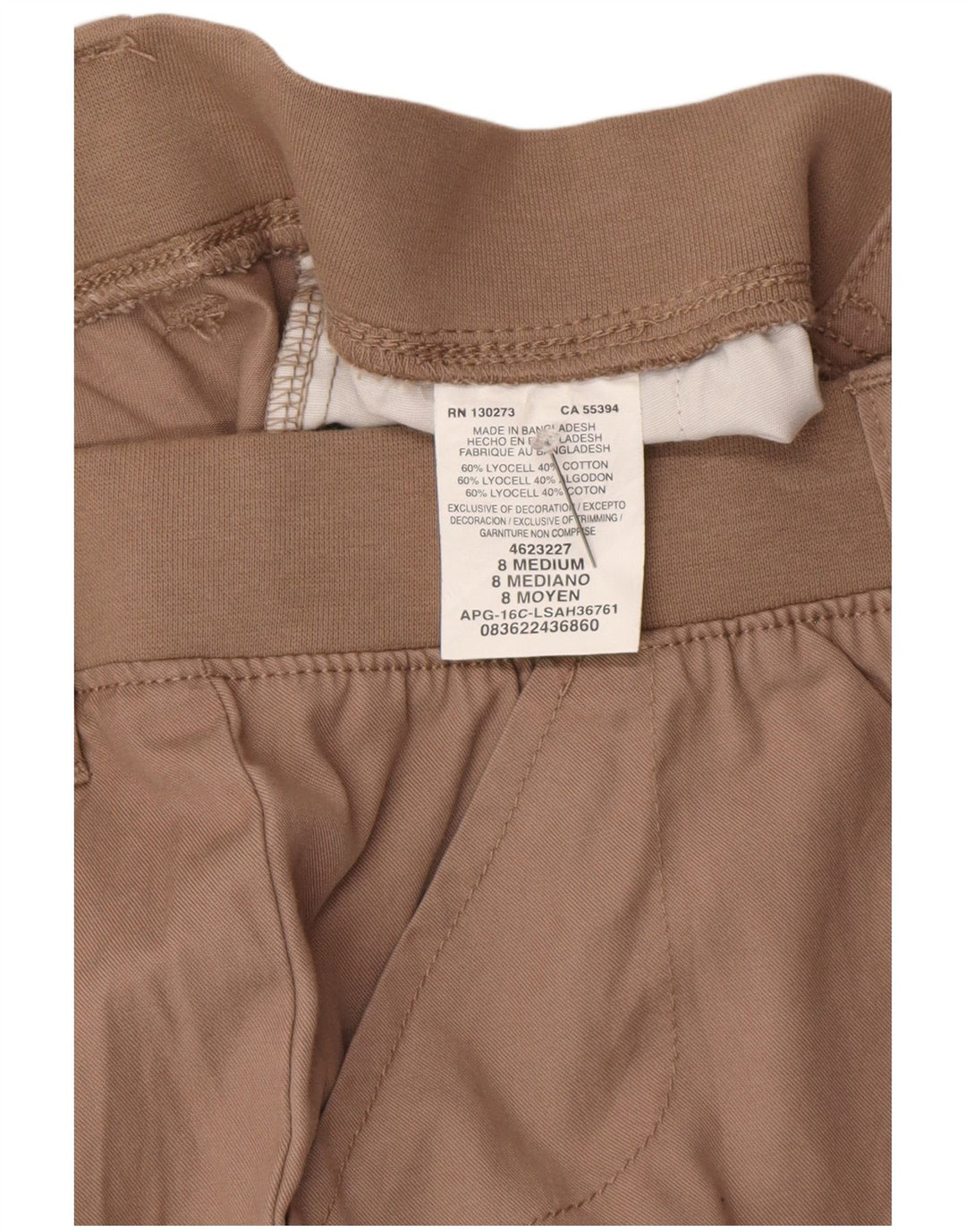 Lee Shorts Chino Feminino Relaxado US 8 Médio W30 Marrom Lyocell