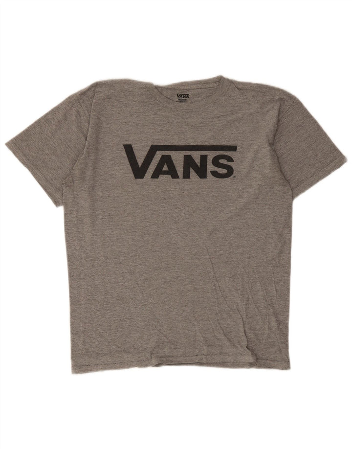 Vans Camiseta masculina gráfica Top cinza médio algodão manchado