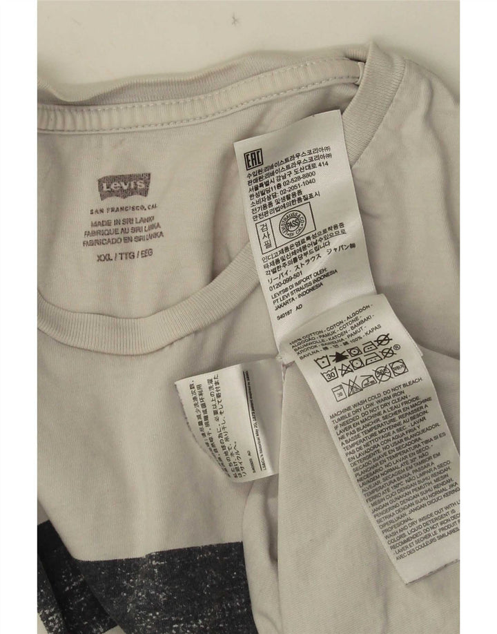 Camiseta gráfica masculina Levi's Top 2XL algodão branco