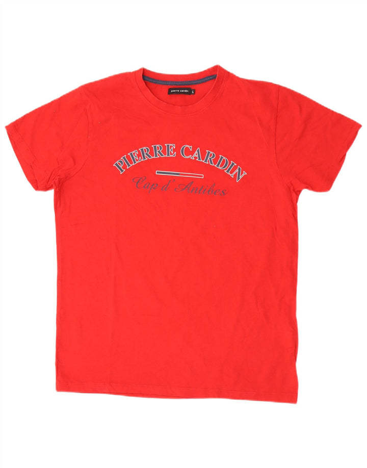 Camiseta gráfica masculina Pierre Cardin Top grande de algodão vermelho