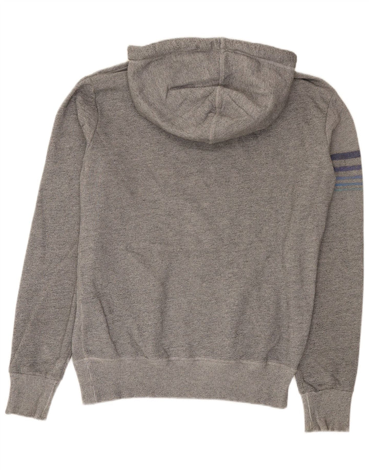 Suéter com capuz gráfico masculino Superdry algodão manchado cinza médio