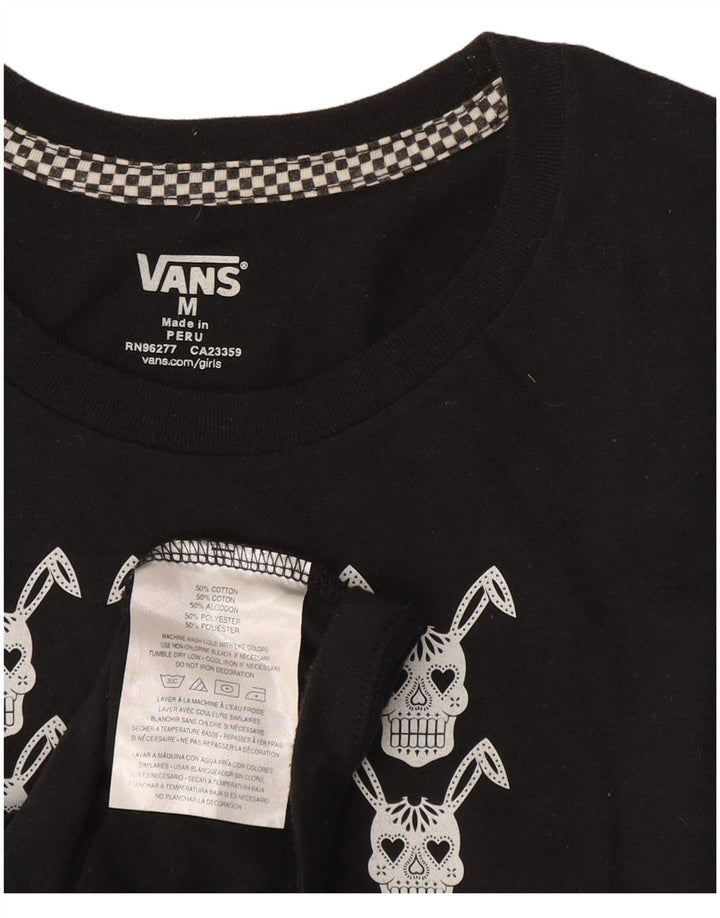 Camiseta feminina Vans com estampa gráfica UK 12 médio algodão preto