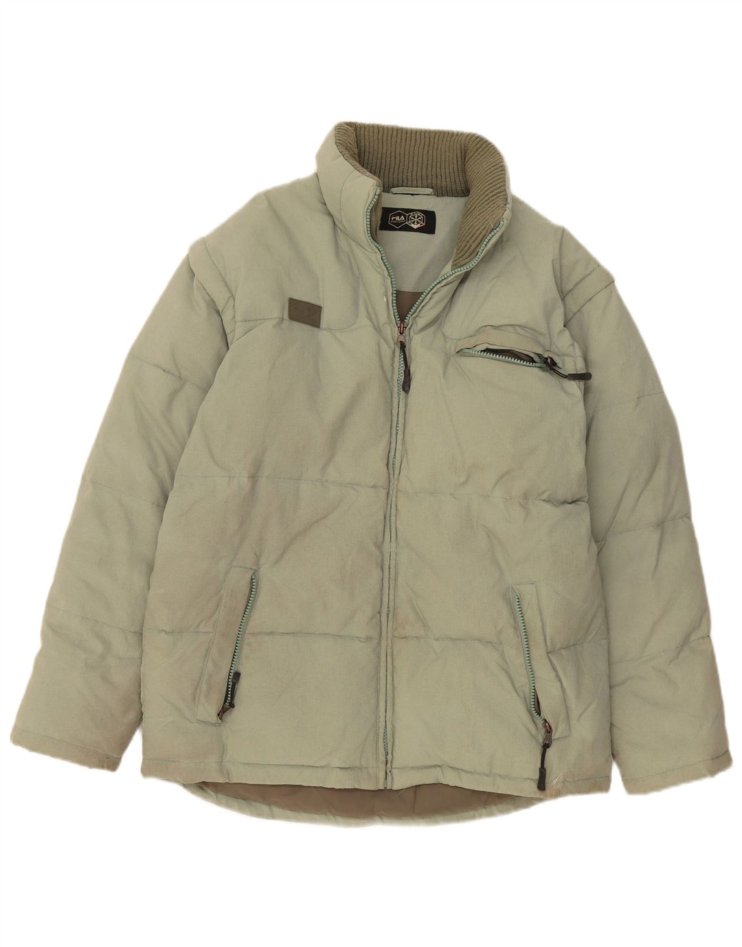 Jaqueta acolchoada masculina Fila UK 36 pequena poliamida verde