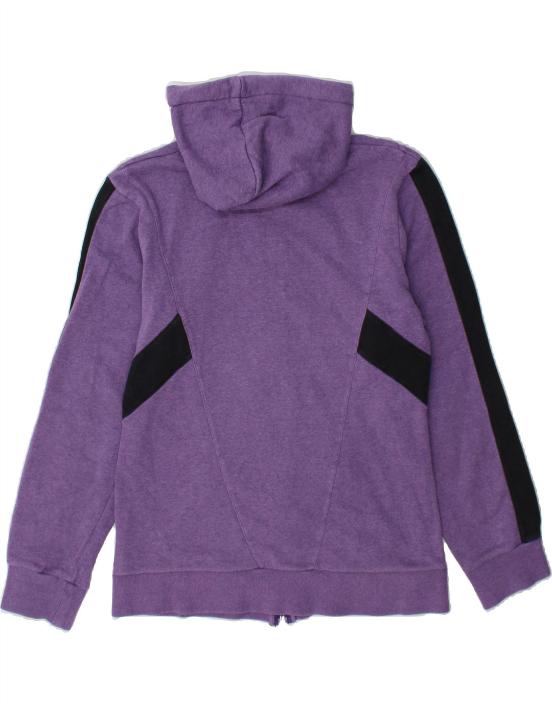 NIKE Womens Zip Hoodie Sweater UK 14 Medium Purple Colourblock Cotton Vintage Nike and Second-Hand Nike from Messina Hembry 