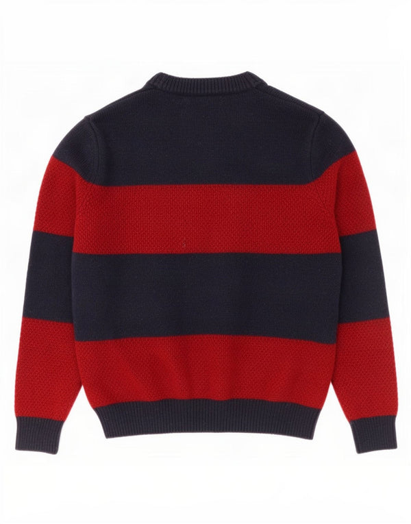 Jack Wills Mens Crew Neck Jumper Sweater Medium Navy Blue Striped Wool