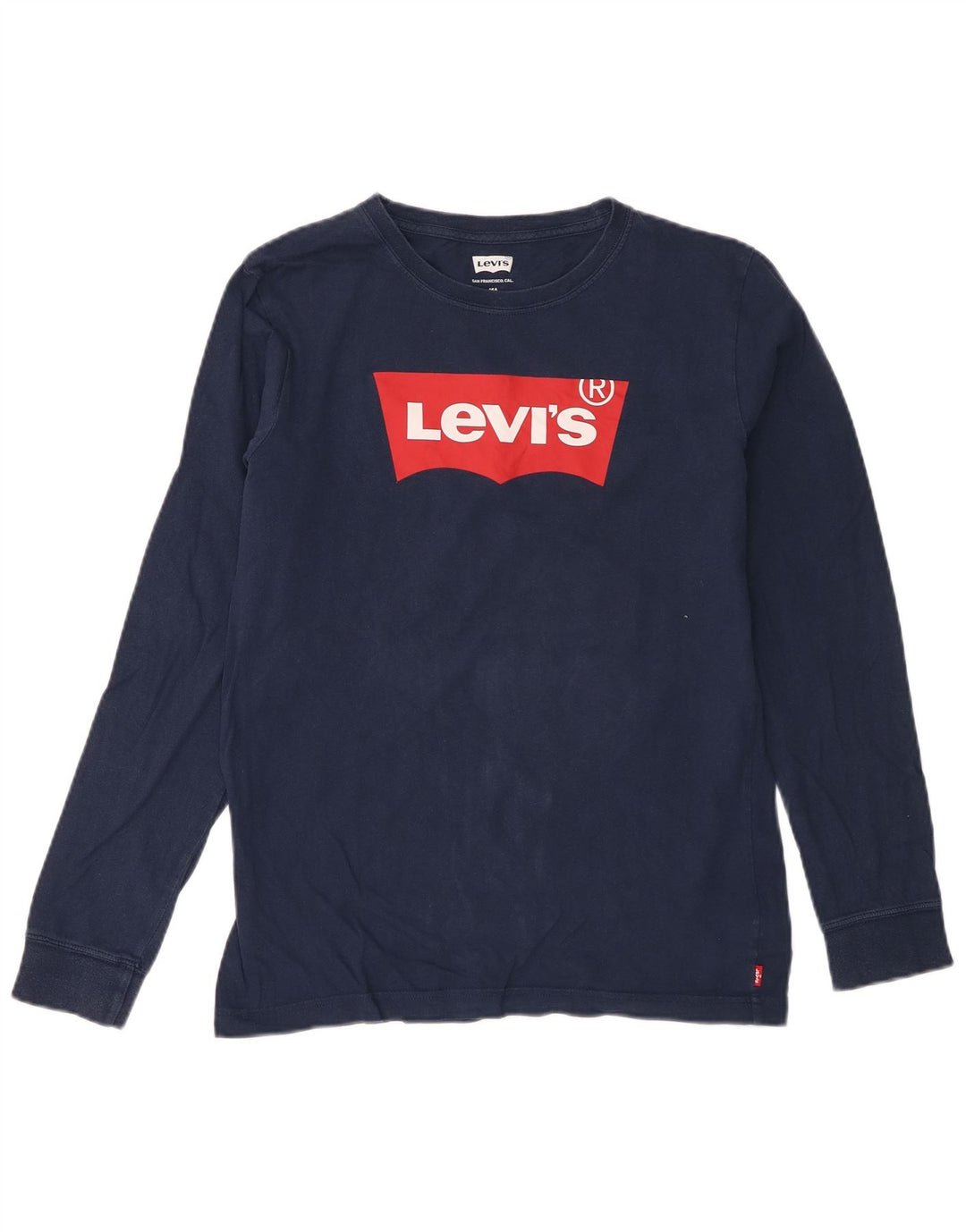 Top gráfico Levi's Boys manga comprida 15-16 anos azul marinho algodão