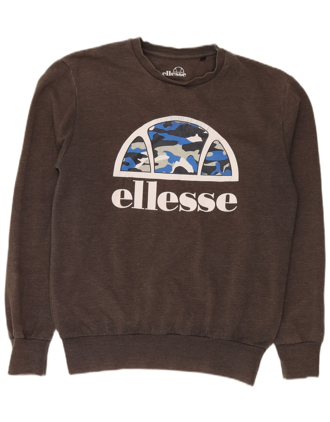 Ellesse moletom masculino gráfico jumper médio cinza algodão