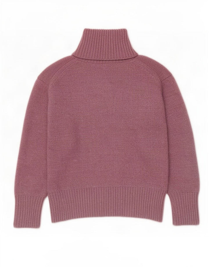 Zara Suéter feminino oversized com gola redonda Reino Unido 14 poliéster rosa médio