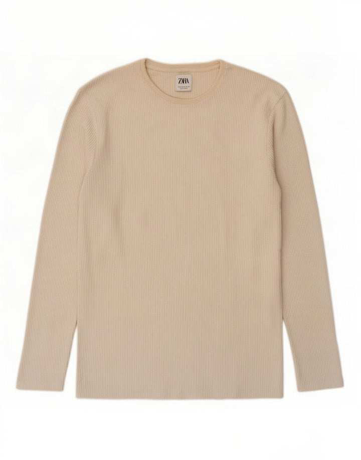 Zara Mens Top Manga Longa XL Off White