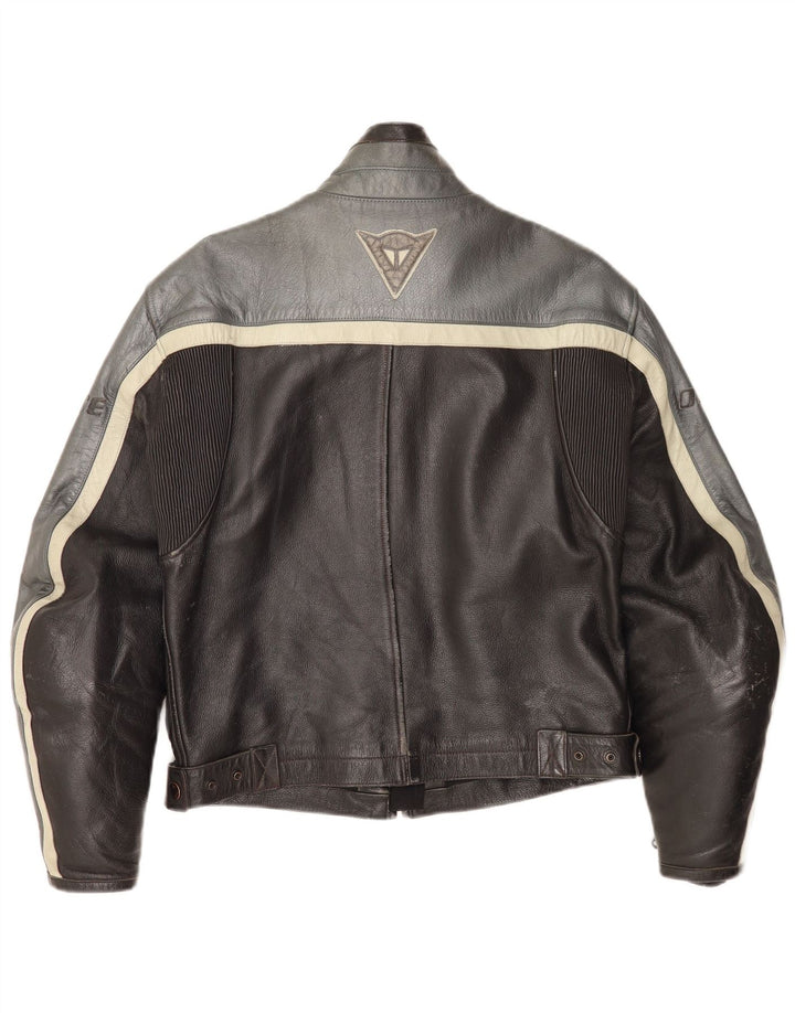Jaqueta masculina de couro Dainese Racer EU 46 2XS preto colorblock