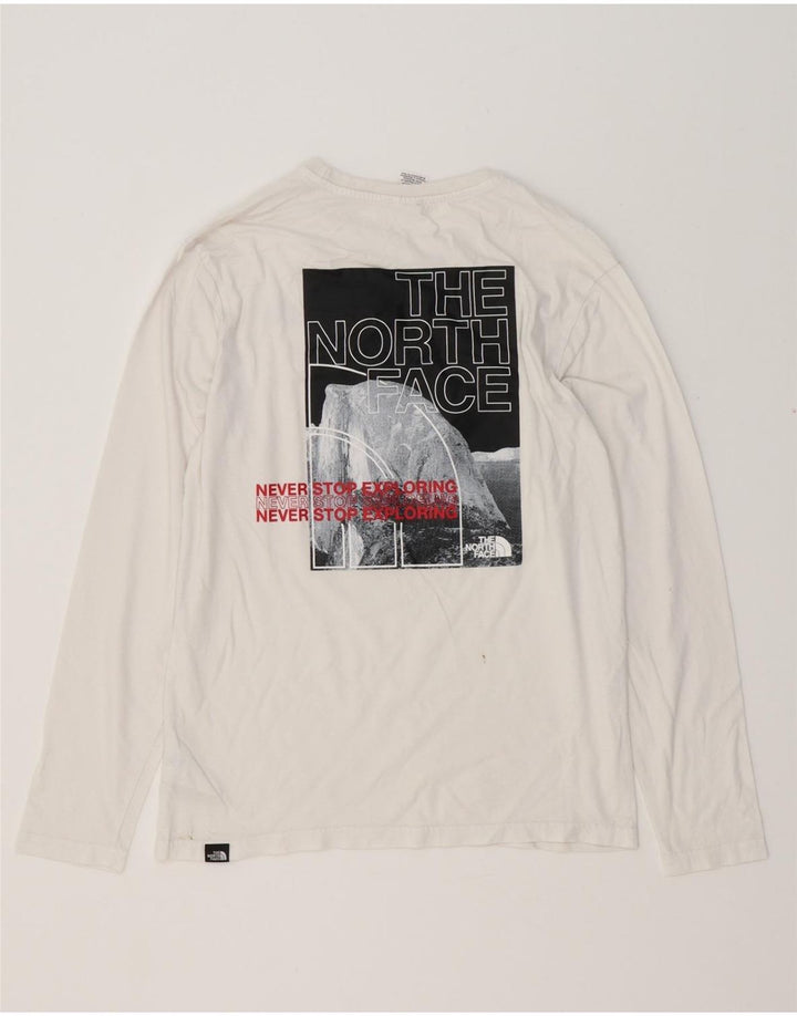 THE NORTH FACE Camiseta masculina gráfica de manga comprida de algodão branco médio