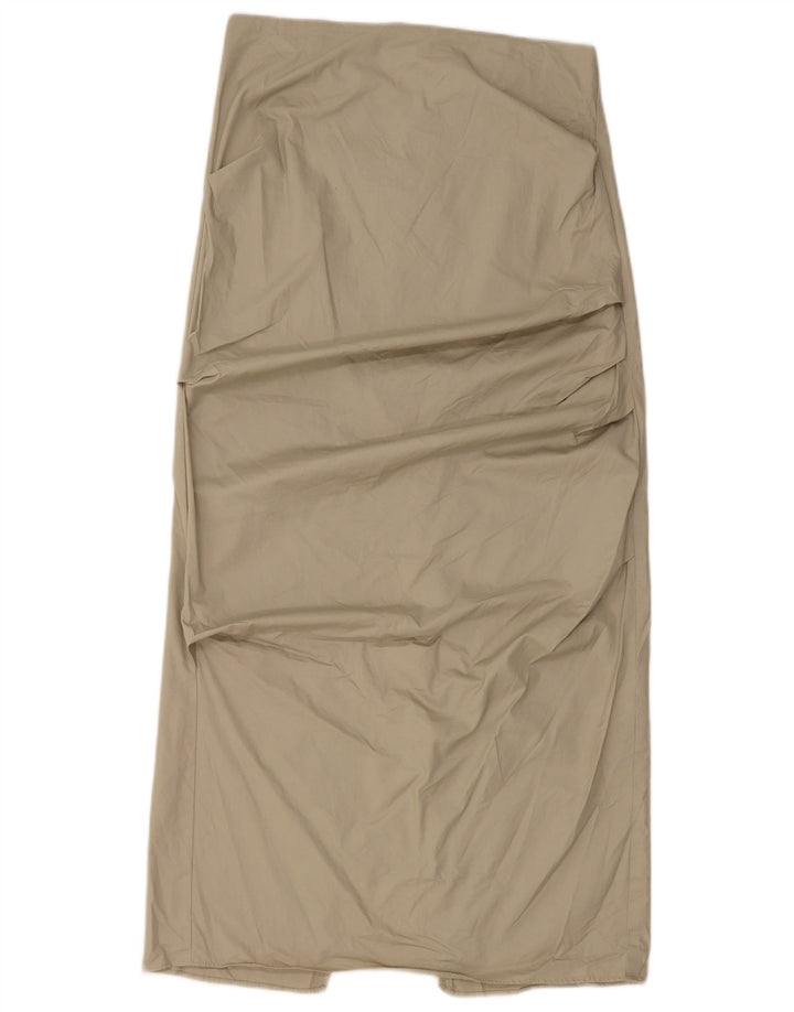Saia maxi feminina Zara médio W28 algodão verde