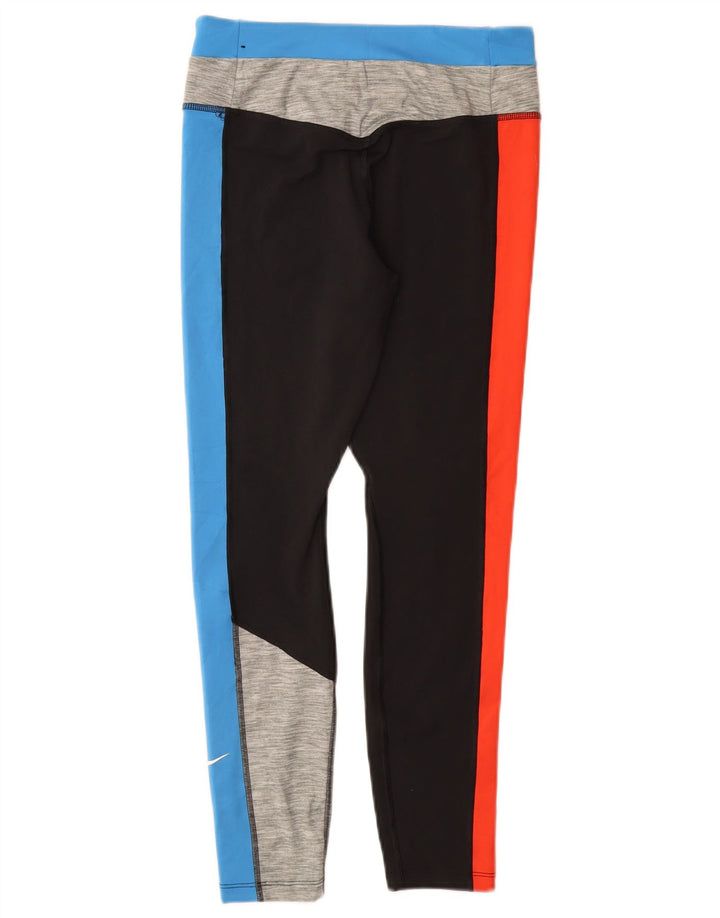 Nike Womens Dri Fit Leggings UK 12 Médio Multicolorido Colourblock