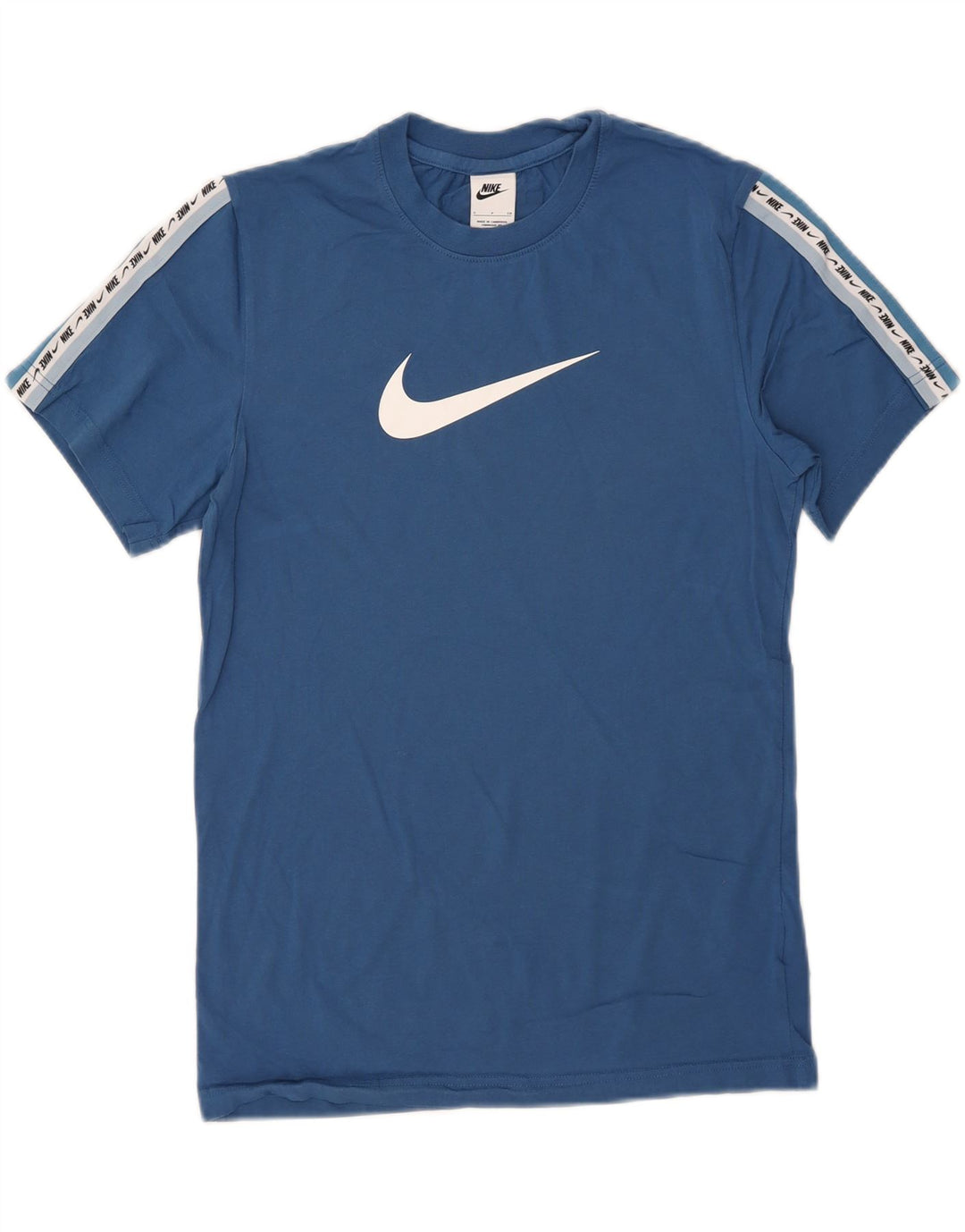 Camiseta Nike masculina gráfica top pequeno azul colorblock algodão