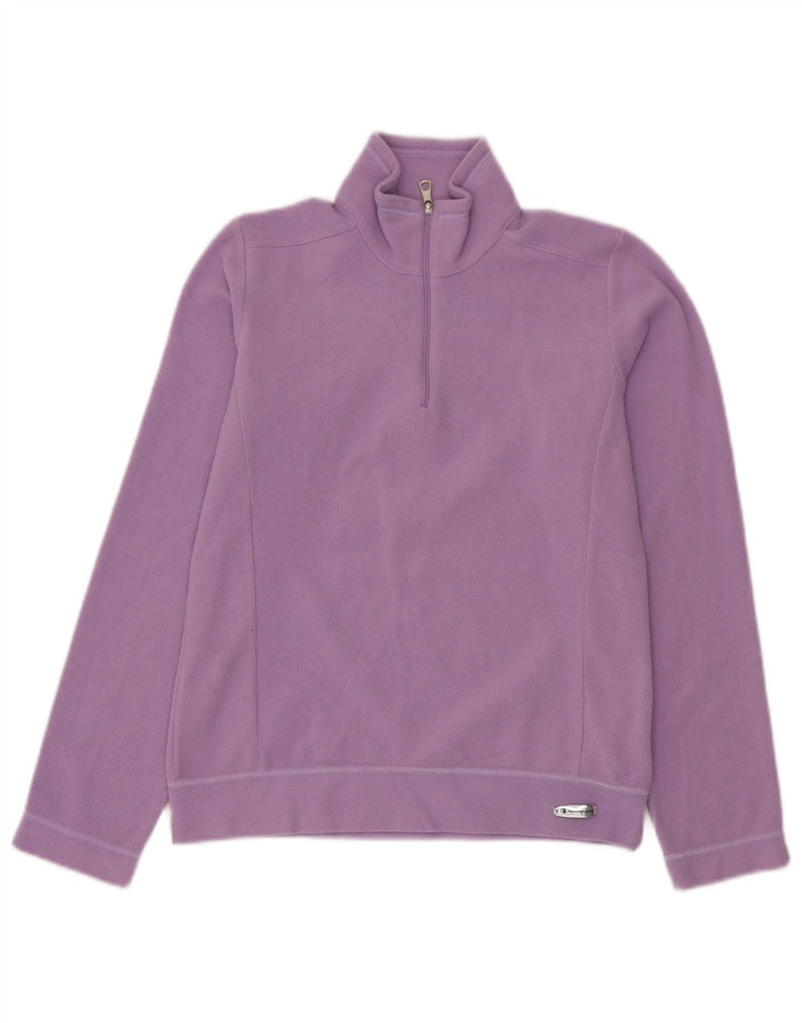 Jumper de lã feminino Champion com zíper e gola UK 10 poliéster roxo pequeno
