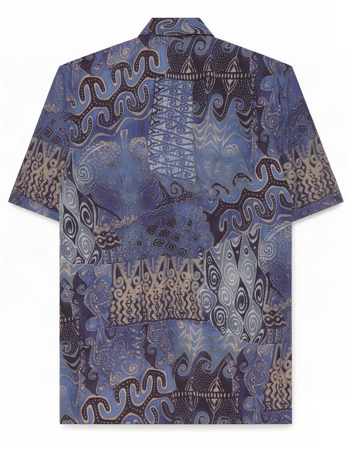 Blusa feminina Dolomiten manga curta IT 47 patchwork azul grande