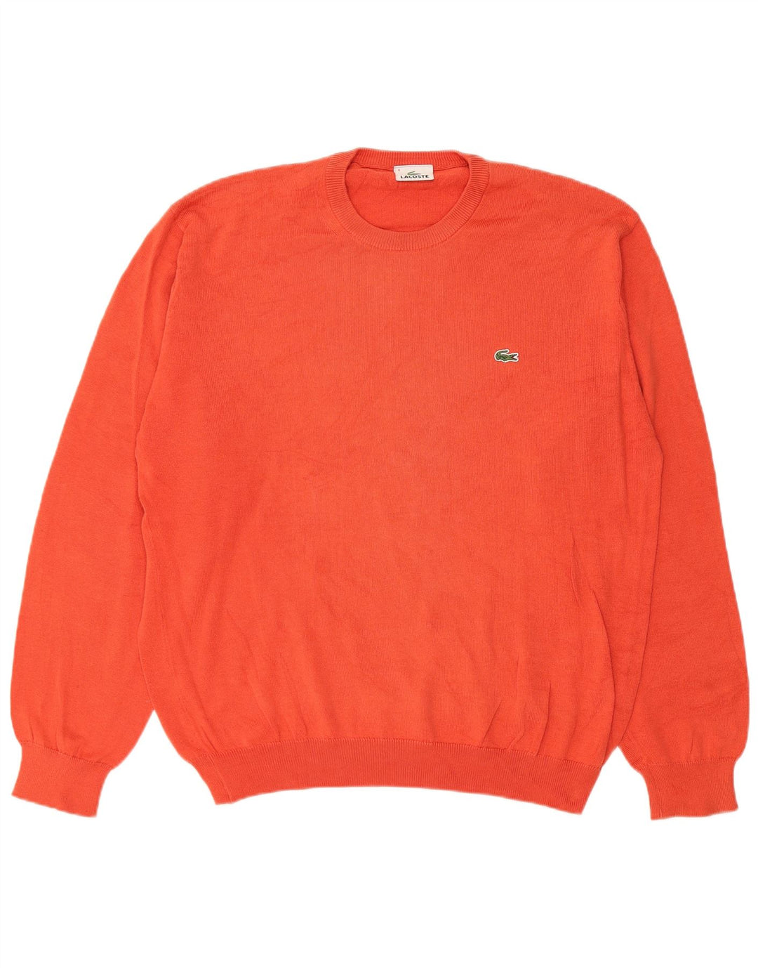Suéter masculino Lacoste com gola redonda tamanho 4 algodão laranja médio
