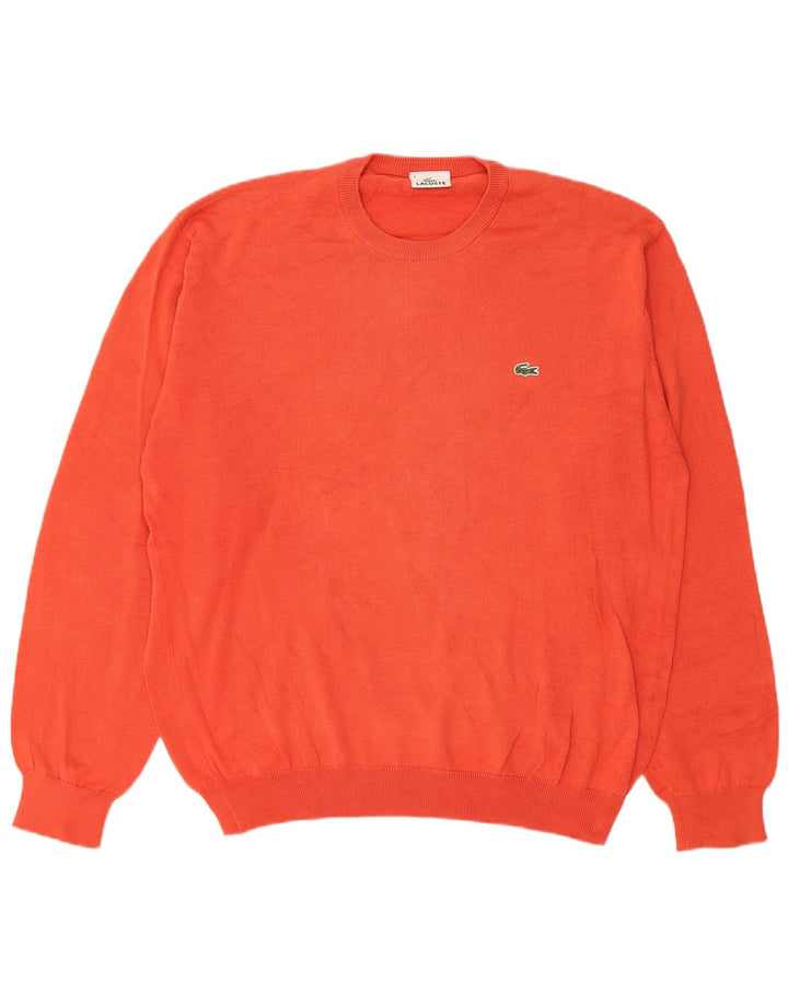 Suéter masculino Lacoste com gola redonda tamanho 4 algodão laranja médio
