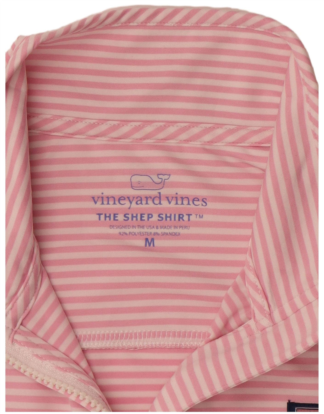 VINEYARD VINES Pulôver feminino de treino top UK 14 listrado rosa médio