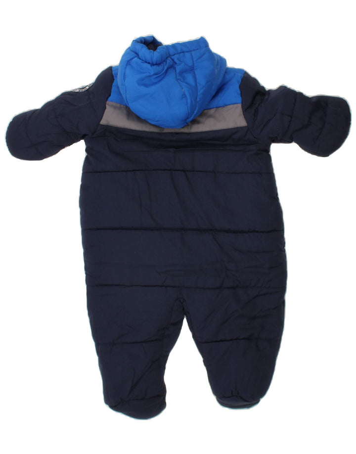 DKNY Baby Boys Hooded Padded Jumpsuit 3-6 Months  Navy Blue Colourblock Vintage Dkny and Second-Hand Dkny from Messina Hembry 