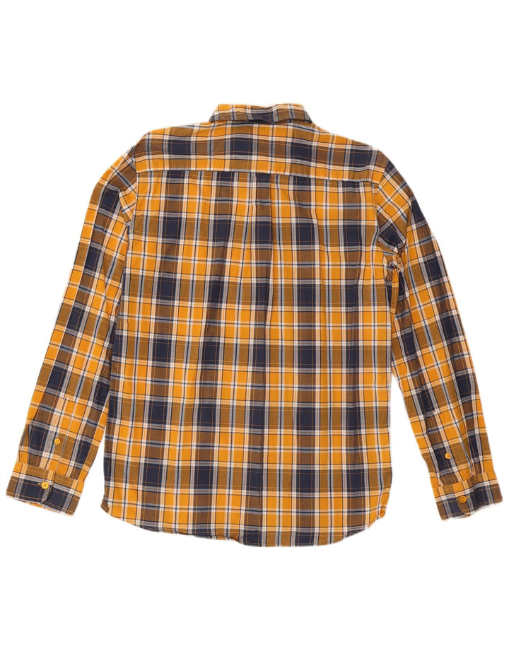 Camisa masculina Wrangler Regular Fit de algodão xadrez amarelo médio