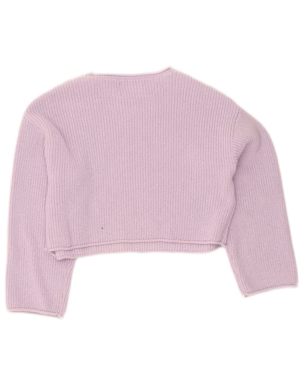 Suéter Zara Girls Crop Boat Neck Jumper 13-14 anos Roxo Poliéster
