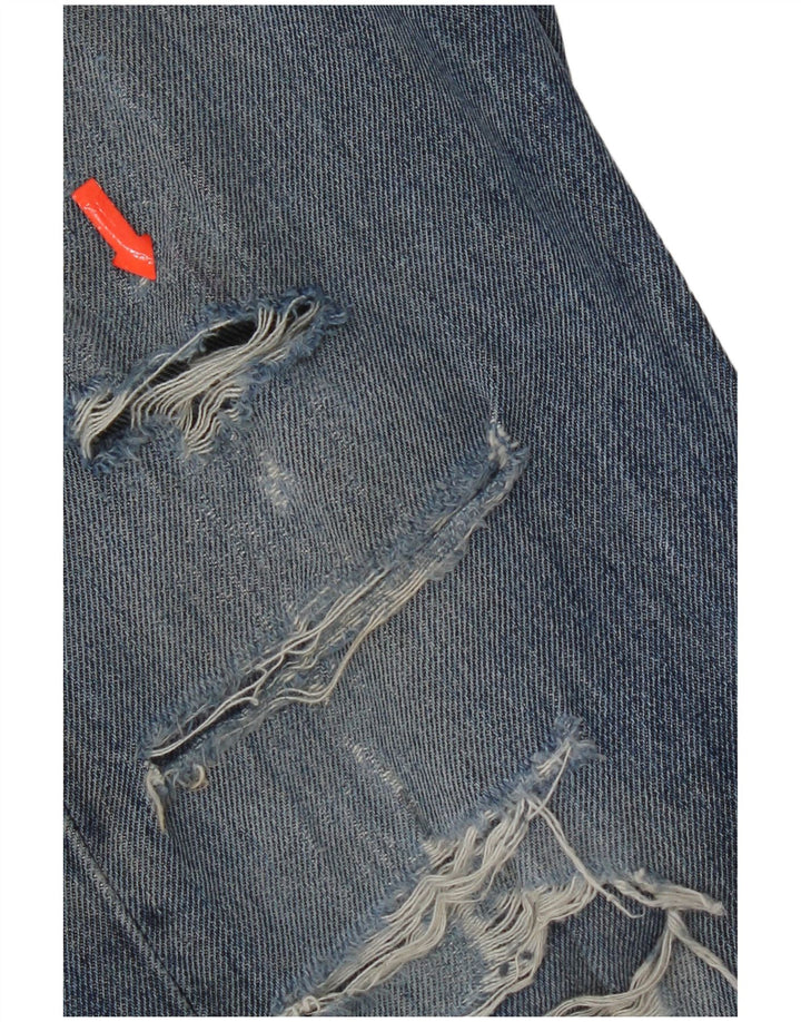 Levi's Masculino 505 Distressed Straight Jeans W33 L30 Azul Algodão