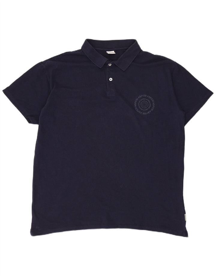 Camisa polo masculina ASPESI 2XL algodão azul marinho