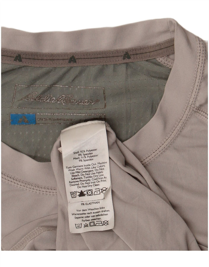 Camiseta masculina Eddie Bauer grande poliéster colorblock cinza