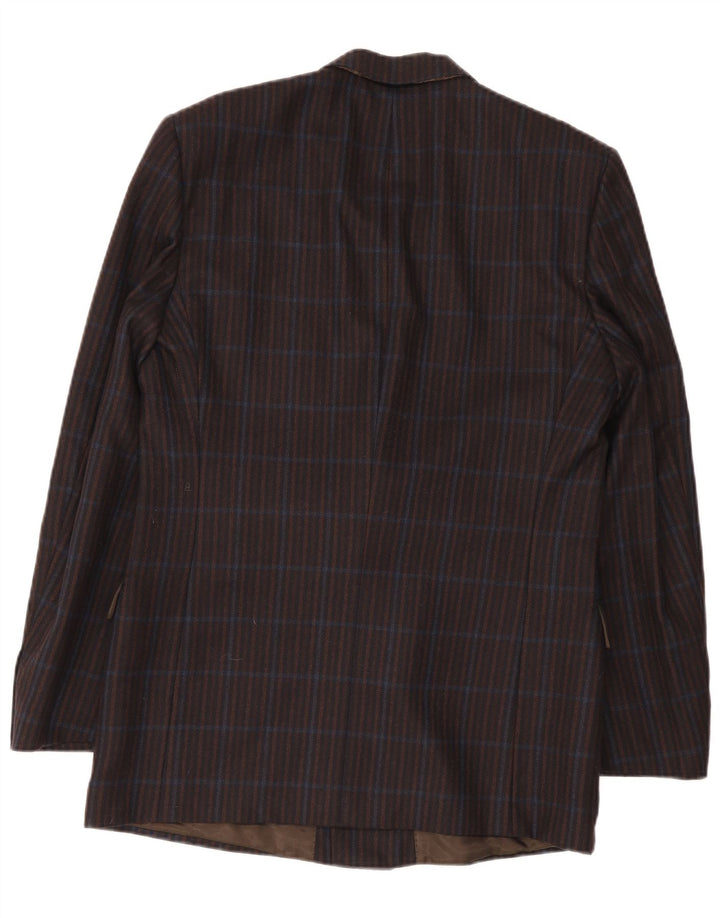 Jaqueta blazer masculina Elle com peito duplo IT 50 xadrez azul marinho grande
