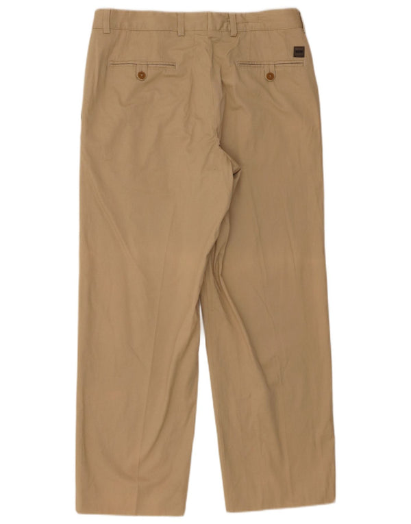 Hugo Boss Mens Loose Fit Chino Calças EU 48 Médio W32 L28 Algodão Bege