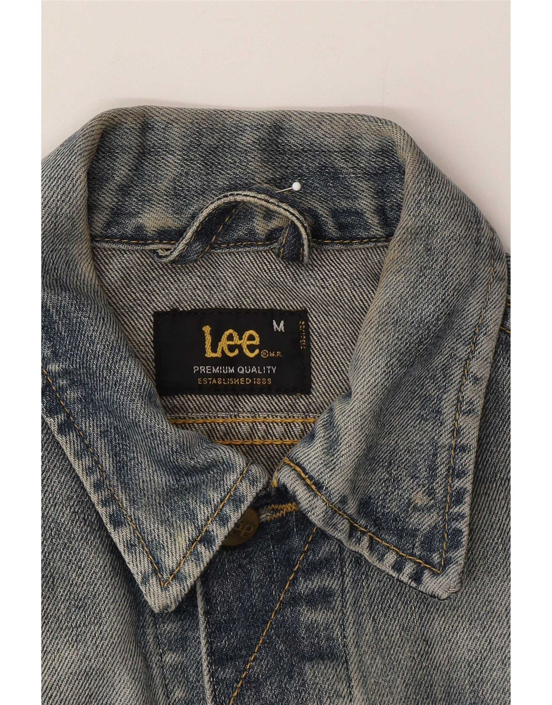 Jaqueta jeans feminina Lee Rider Reino Unido 12 algodão azul médio