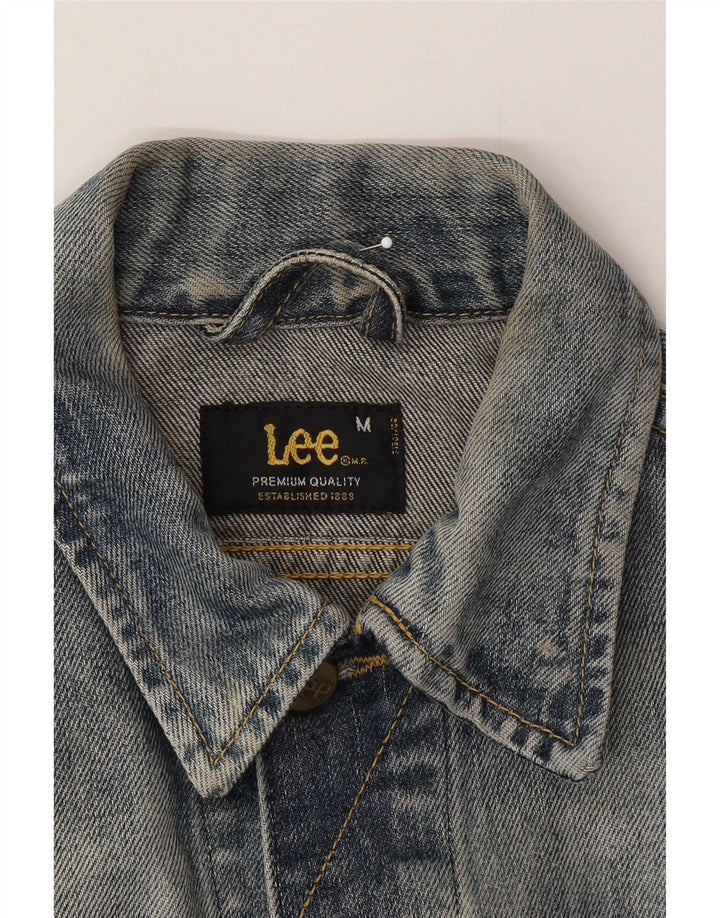 Jaqueta jeans feminina Lee Rider Reino Unido 12 algodão azul médio