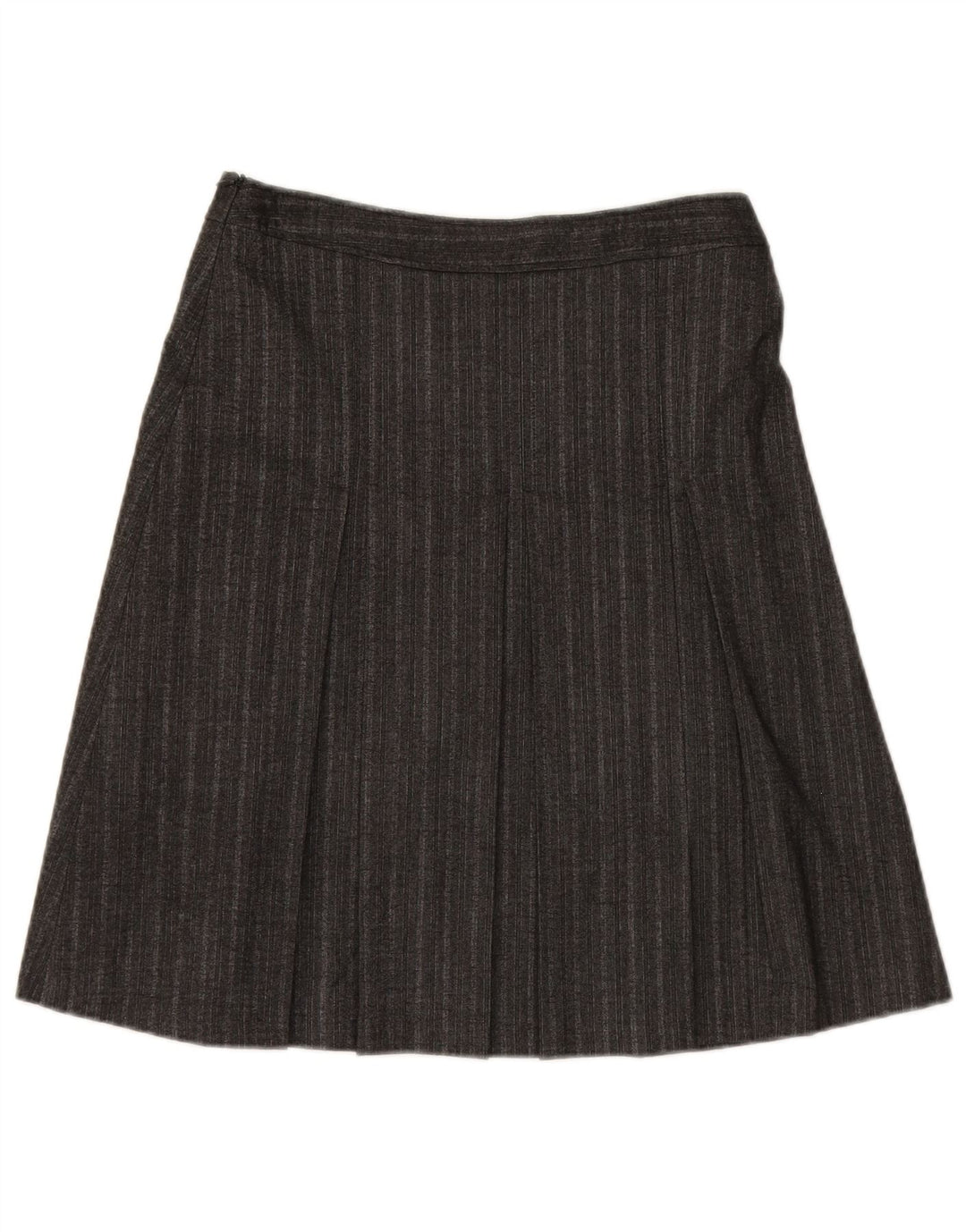 BERNARDI Womens A-Line Skirt IT 42 Medium W30  Grey Striped Viscose