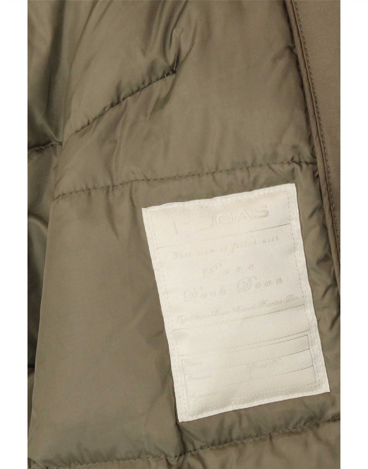 Jaqueta Parka feminina acolchoada com capuz Gas UK 14 Médio Cáqui