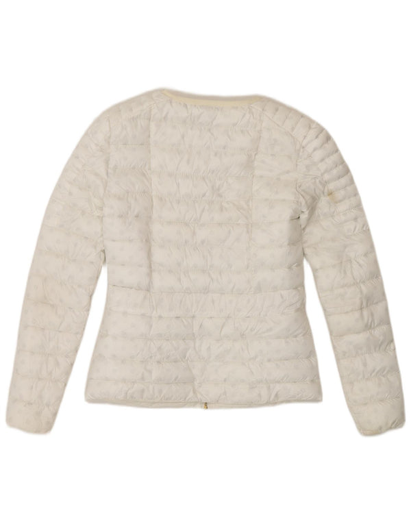 Guess Womens Padded Jacket UK 6 XS White Spotted Polyester
