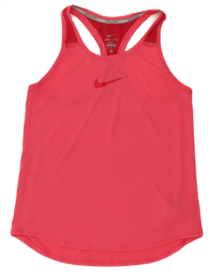 Nike Womens Dri Fit Graphic Vest Top UK 12 Médio Rosa Poliéster