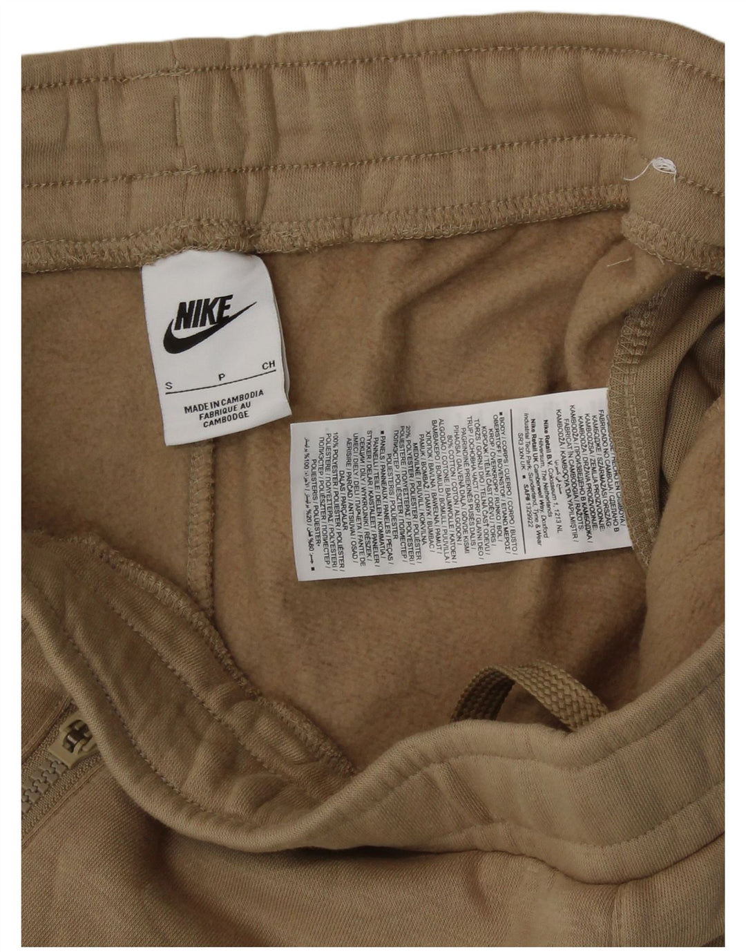 NIKE Mens Graphic Tracksuit Calças Joggers Pequeno Bege Algodão